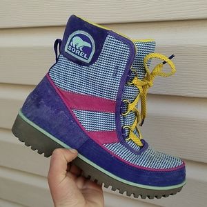 Sorel Tivoli II Go snow boot blue purple & pink women's sz 5.5